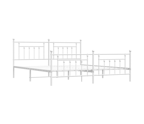 Estructura cama sin colchón con estribo metal blanco 193x203 cm