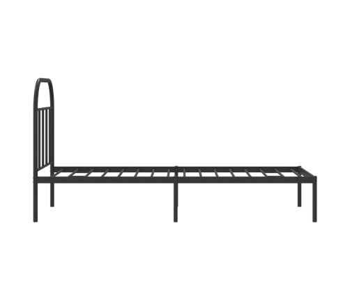 Estructura cama sin colchón con cabecero metal negro 75x190 cm