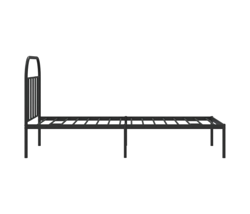 Estructura cama sin colchón con cabecero metal negro 80x200 cm