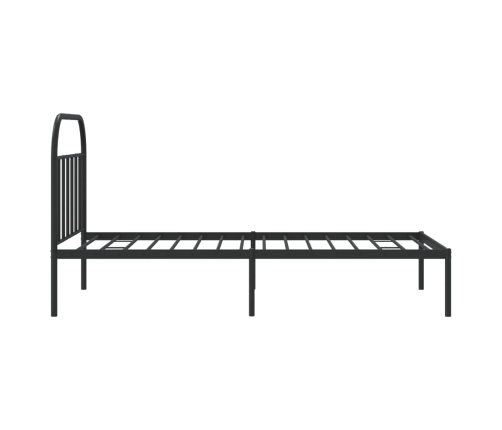 Estructura cama sin colchón con cabecero metal negro 100x190 cm