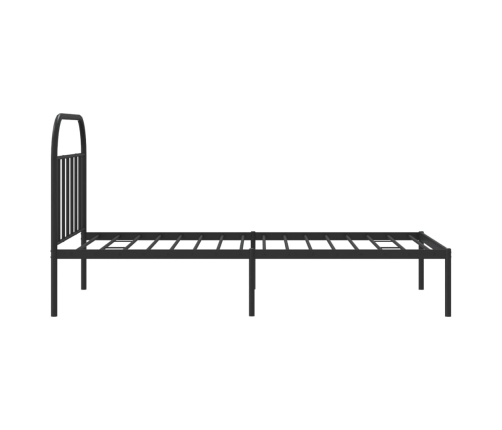 Estructura cama sin colchón con cabecero metal negro 100x200 cm