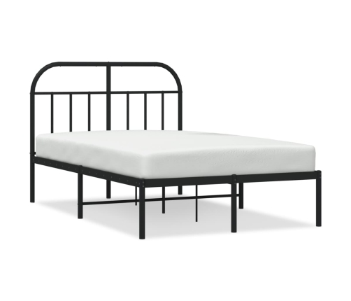 Estructura cama sin colchón con cabecero metal negro 120x190 cm