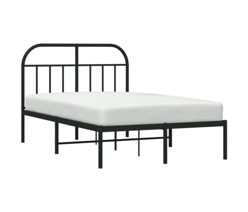 Estructura cama sin colchón con cabecero metal negro 120x190 cm