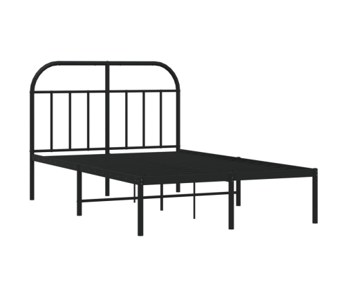 Estructura cama sin colchón con cabecero metal negro 120x190 cm