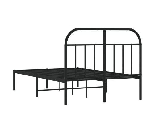 Estructura cama sin colchón con cabecero metal negro 120x190 cm