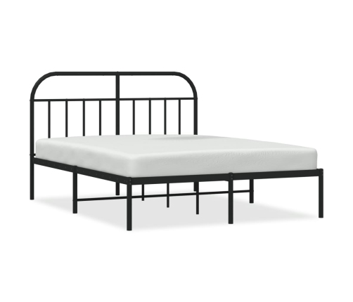 Estructura cama sin colchón con cabecero metal negro 135x190 cm