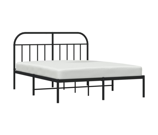 Estructura cama sin colchón con cabecero metal negro 135x190 cm