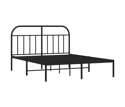 Estructura cama sin colchón con cabecero metal negro 135x190 cm