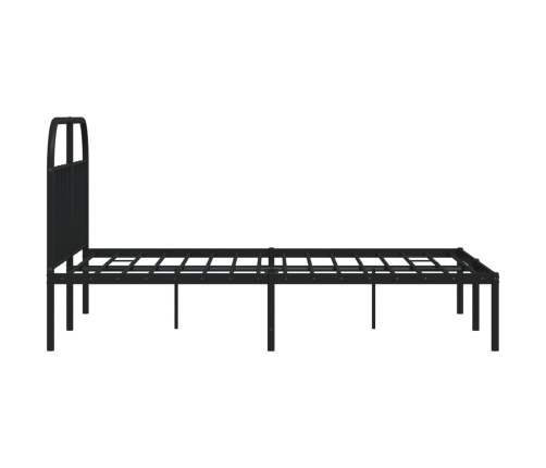 Estructura cama sin colchón con cabecero metal negro 135x190 cm