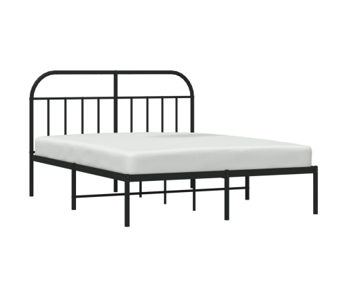 Estructura cama sin colchón con cabecero metal negro 140x190 cm