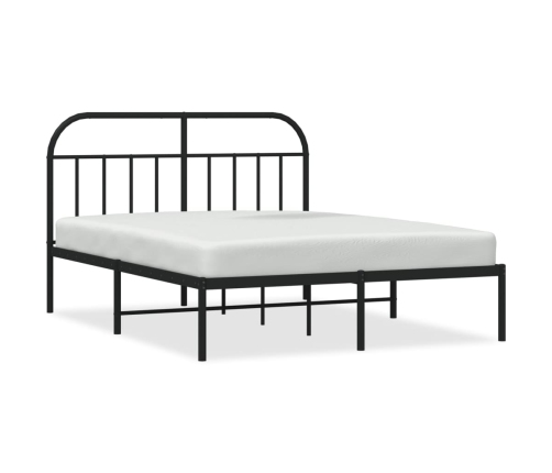 Estructura cama sin colchón con cabecero metal negro 140x200 cm