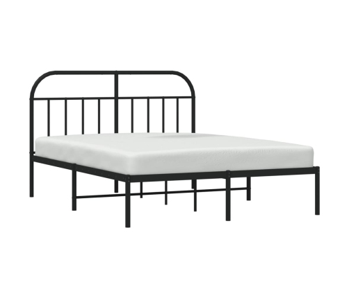Estructura cama sin colchón con cabecero metal negro 140x200 cm