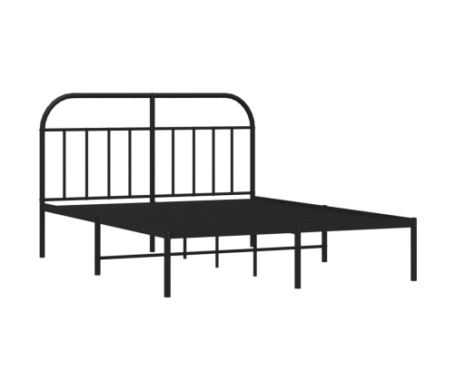 Estructura cama sin colchón con cabecero metal negro 140x200 cm