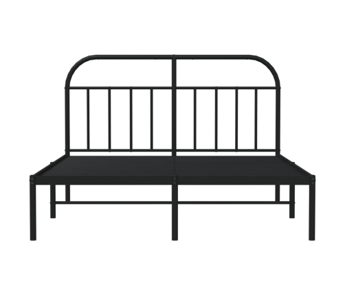 Estructura cama sin colchón con cabecero metal negro 140x200 cm