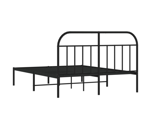Estructura cama sin colchón con cabecero metal negro 140x200 cm