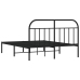 Estructura cama sin colchón con cabecero metal negro 140x200 cm
