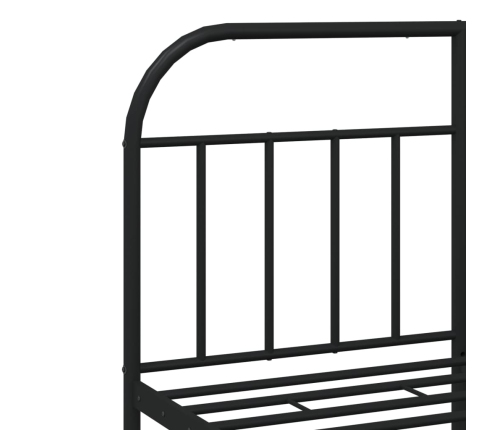 Estructura cama sin colchón con cabecero metal negro 140x200 cm