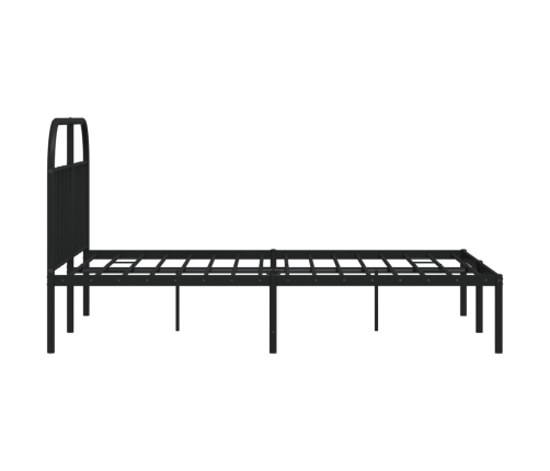 Estructura cama sin colchón con cabecero metal negro 150x200 cm