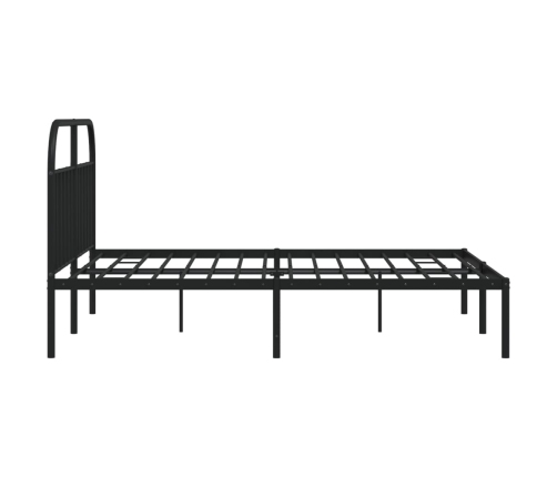 Estructura cama sin colchón con cabecero metal negro 160x200 cm