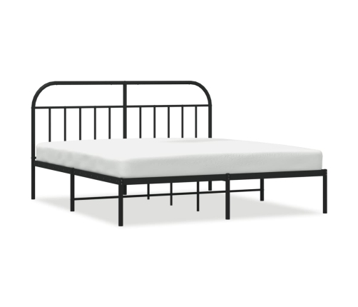 Estructura cama sin colchón con cabecero metal negro 183x213 cm