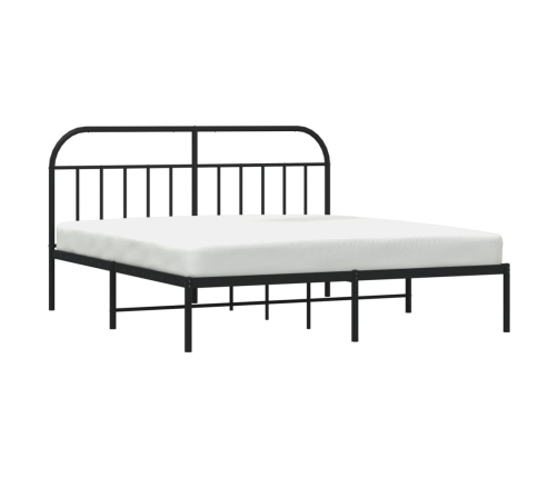 Estructura cama sin colchón con cabecero metal negro 183x213 cm