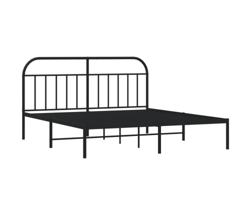 Estructura cama sin colchón con cabecero metal negro 183x213 cm