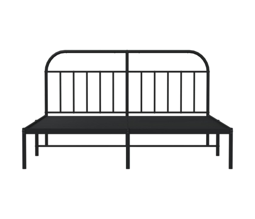 Estructura cama sin colchón con cabecero metal negro 183x213 cm