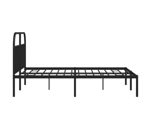 Estructura cama sin colchón con cabecero metal negro 183x213 cm