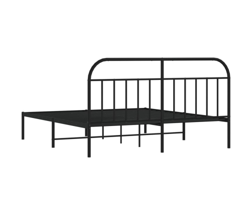 Estructura cama sin colchón con cabecero metal negro 183x213 cm