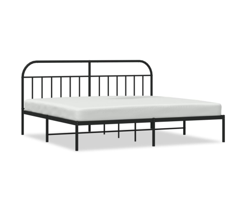 Estructura cama sin colchón con cabecero metal negro 193x203 cm