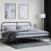 Estructura cama sin colchón con cabecero metal negro 193x203 cm