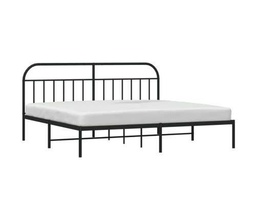 Estructura cama sin colchón con cabecero metal negro 193x203 cm