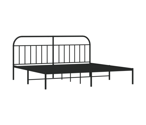 Estructura cama sin colchón con cabecero metal negro 193x203 cm