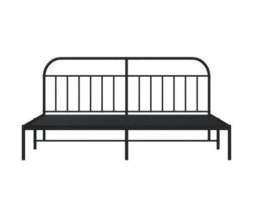 Estructura cama sin colchón con cabecero metal negro 193x203 cm