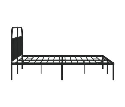 Estructura cama sin colchón con cabecero metal negro 193x203 cm
