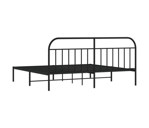 Estructura cama sin colchón con cabecero metal negro 193x203 cm