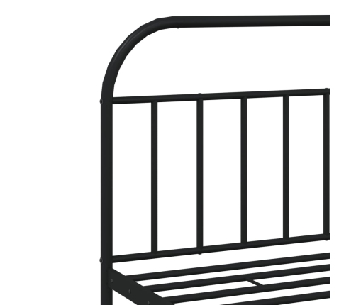 Estructura cama sin colchón con cabecero metal negro 193x203 cm