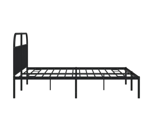 Estructura cama sin colchón con cabecero metal negro 200x200 cm