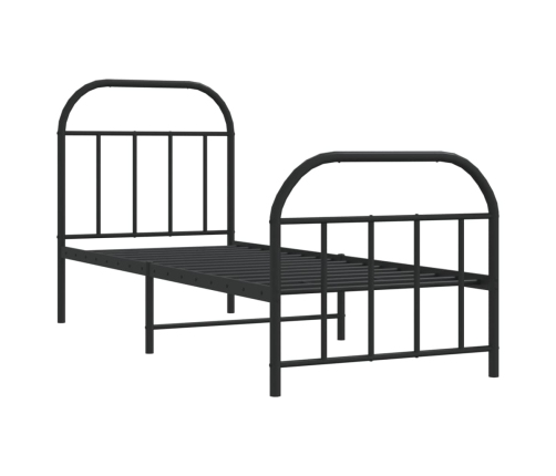 Estructura cama sin colchón con estribo metal negro 75x190 cm