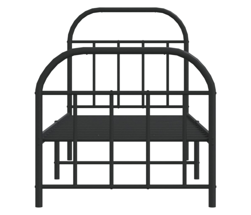 Estructura cama sin colchón con estribo metal negro 75x190 cm