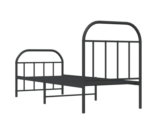 Estructura cama sin colchón con estribo metal negro 75x190 cm