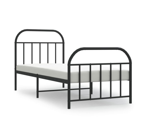 Estructura cama sin colchón con estribo metal negro 90x190 cm