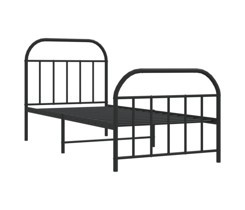 Estructura cama sin colchón con estribo metal negro 90x190 cm