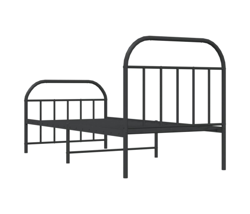 Estructura cama sin colchón con estribo metal negro 90x190 cm