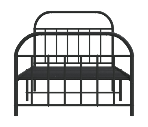 Estructura cama sin colchón con estribo metal negro 100x190 cm