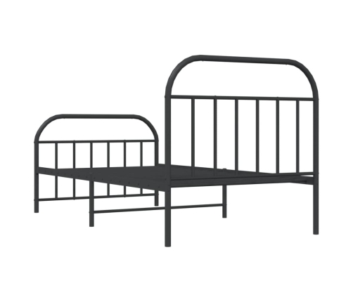 Estructura cama sin colchón con estribo metal negro 100x190 cm