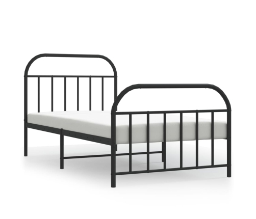 Estructura cama sin colchón con estribo metal negro 100x200 cm