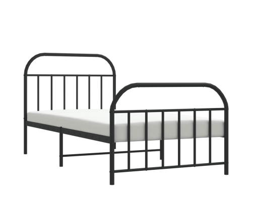 Estructura cama sin colchón con estribo metal negro 100x200 cm