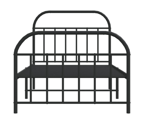 Estructura cama sin colchón con estribo metal negro 100x200 cm