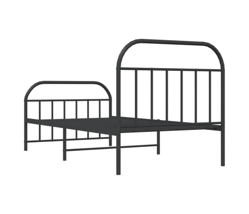 Estructura cama sin colchón con estribo metal negro 100x200 cm